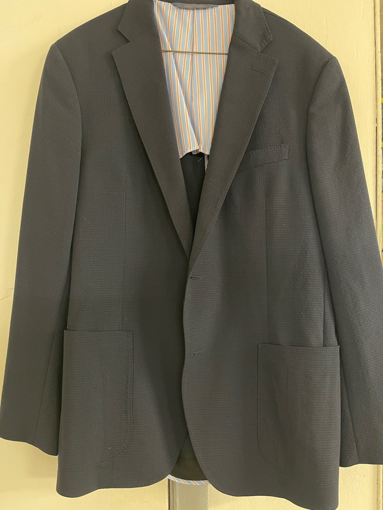 Brolettomen's Black Textured Single-Breasted Blazer/Sport Coatsize 42 R